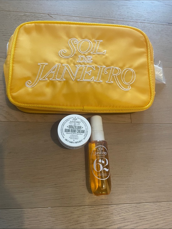 Sol de Janeiro Handbags - Sol de Janeiro Yellow Cosmetic Pouch with mini cream and 62